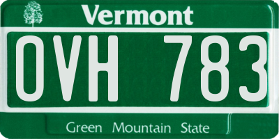 VT license plate OVH783