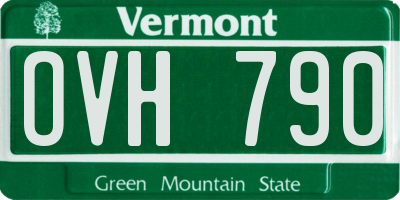 VT license plate OVH790