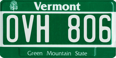 VT license plate OVH806