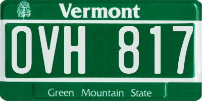 VT license plate OVH817