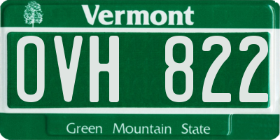VT license plate OVH822