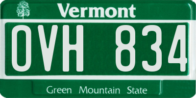 VT license plate OVH834