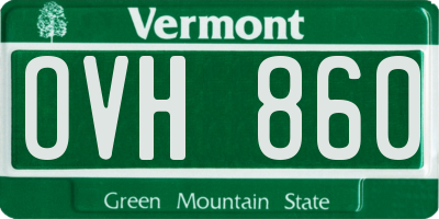 VT license plate OVH860