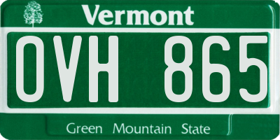 VT license plate OVH865