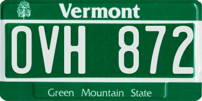 VT license plate OVH872