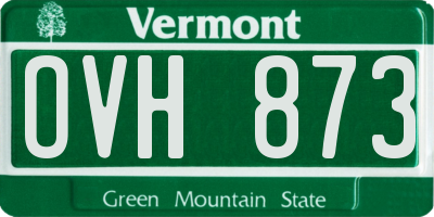 VT license plate OVH873