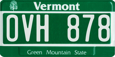 VT license plate OVH878