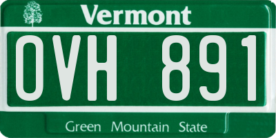 VT license plate OVH891
