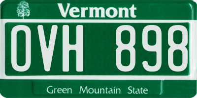 VT license plate OVH898