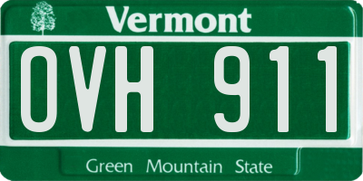 VT license plate OVH911