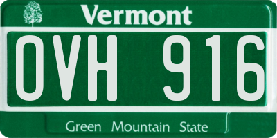 VT license plate OVH916