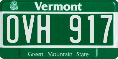 VT license plate OVH917