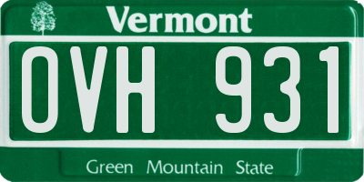 VT license plate OVH931