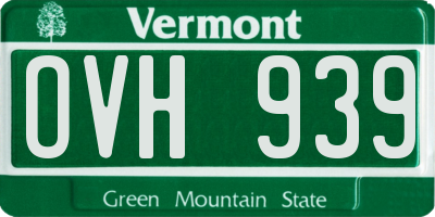 VT license plate OVH939
