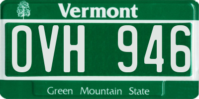 VT license plate OVH946