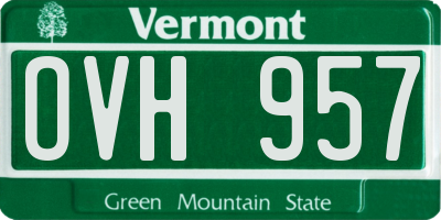 VT license plate OVH957