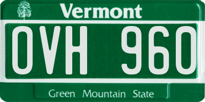 VT license plate OVH960