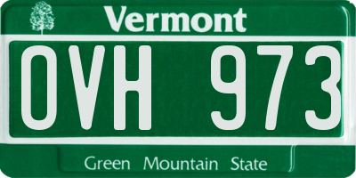 VT license plate OVH973