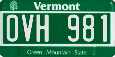 VT license plate OVH981