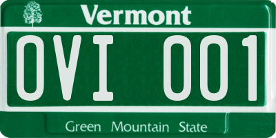 VT license plate OVI001