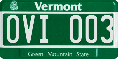 VT license plate OVI003