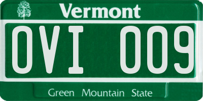 VT license plate OVI009