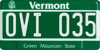 VT license plate OVI035