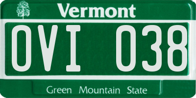 VT license plate OVI038