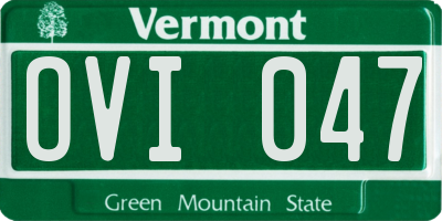 VT license plate OVI047