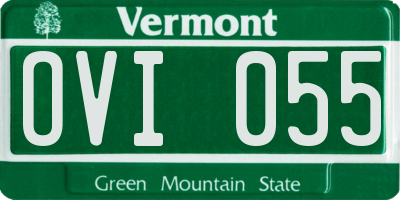 VT license plate OVI055
