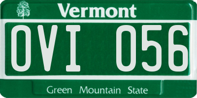 VT license plate OVI056