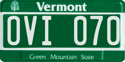 VT license plate OVI070