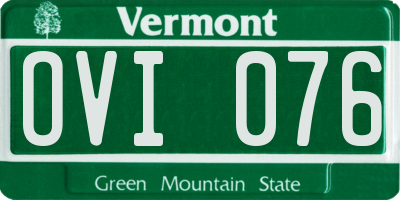 VT license plate OVI076