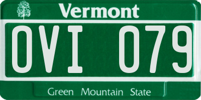 VT license plate OVI079