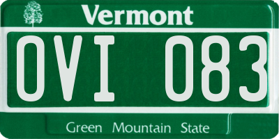 VT license plate OVI083
