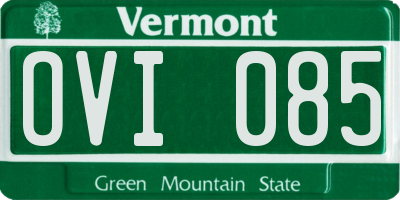 VT license plate OVI085