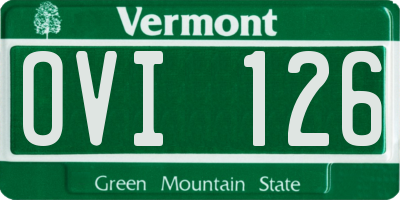 VT license plate OVI126