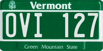 VT license plate OVI127