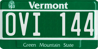 VT license plate OVI144