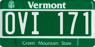 VT license plate OVI171