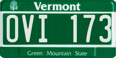VT license plate OVI173