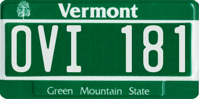 VT license plate OVI181