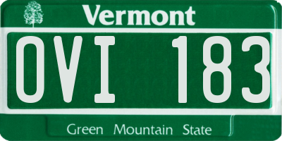 VT license plate OVI183