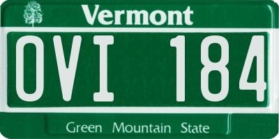VT license plate OVI184