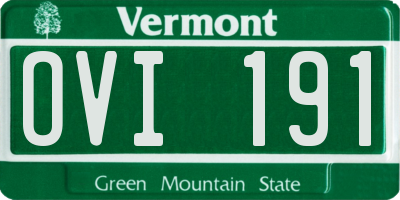 VT license plate OVI191