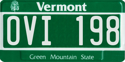 VT license plate OVI198