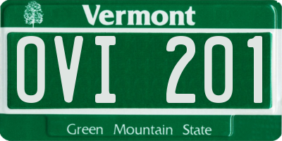 VT license plate OVI201