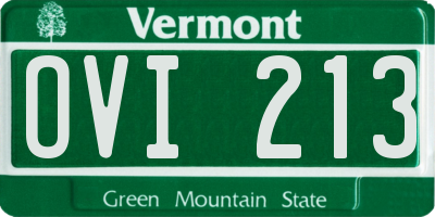 VT license plate OVI213