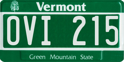 VT license plate OVI215
