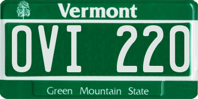 VT license plate OVI220